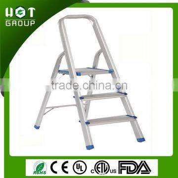 aluminum 3 steps ladder with handrail and sponge