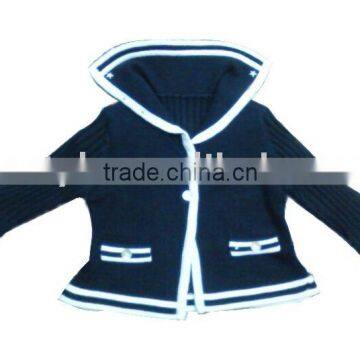 Brand New Style Girls Navy Wool Fashion Cardigan