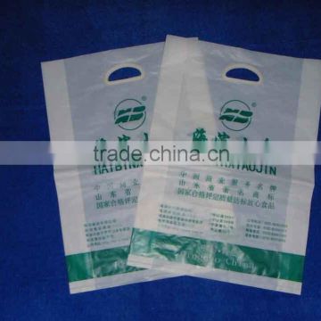 high quanlity and cheap plastic die cut handle bag from china