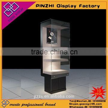 Glass cosmetic product shelf with spot lights for shop display