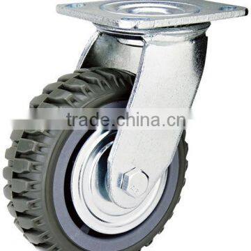 Heavy duty ball bearing Flame PU Caster, swivel with top plate