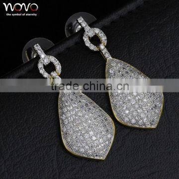 Sparkle jewelry women's gender sterling silver brand name fashion earring with diamond