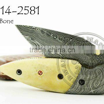 Damascus Steel Folding Knife DD-14-2581