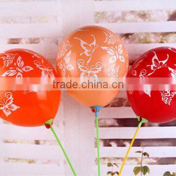 2015 new arrivals 12'' 2.8g Butterfly full printing round shape latex balloons for party decoration