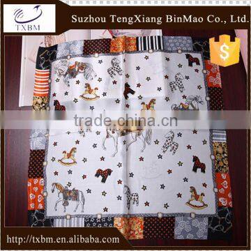 Small square scarf with cartoon design,100% silk