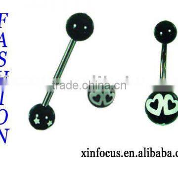 fashionable 2 pcs for set tongue ring and belly ring