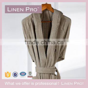 LinenPro Eliya L size Terry Cloth Hotel Bathrobe Hooded 100% Cotton Bathrobe for Men