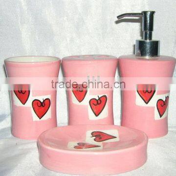 ceramic bathroom set,soap dish, soap dispenser,tumbler,toothbrush holder