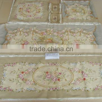 Wool and slik handmade aubusson sofa cover set