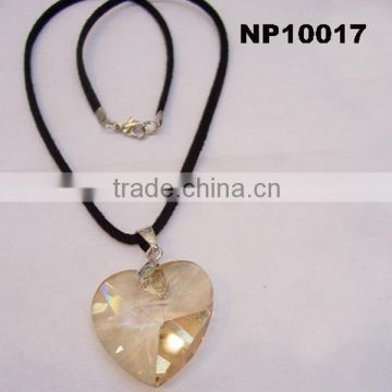 crystal sacred heart crystal pendant necklace