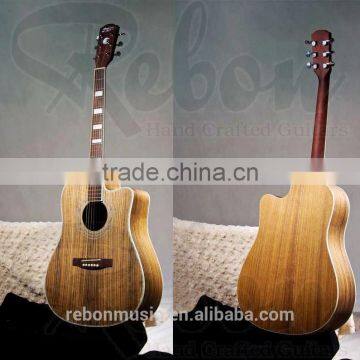 41 size cutaway all walnut wood acoustic guitar