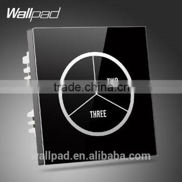 China Wholesale Wallpad Benz LED Waterproof UK Black Tempered Glass 110~250V 3 gang 2 way 3 Way Touch Screen Light Wall Switch