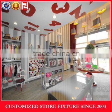 Professional design wood clothing store fixtures for kids