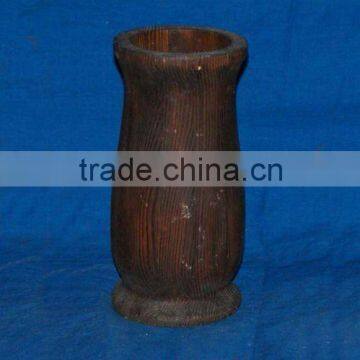 Columned wooden vase