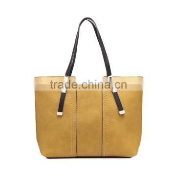 Fashionable design high quality vintage women pu leather tote handbag