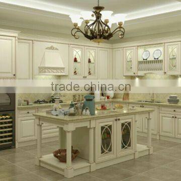 European style kitchen cabinet in white color good quality