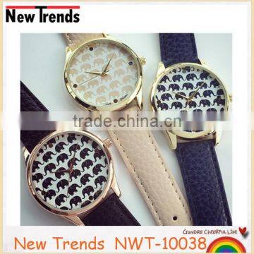 Promotion Leather Strap Watch Elephant Quartz Watch