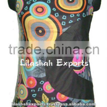 2723 Cotton Printed Tunic Dress Garments Manufacturer Cotton Ladies Dresses