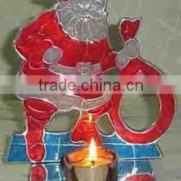 Aluminum Enameled Santa Claus Tea Light holder