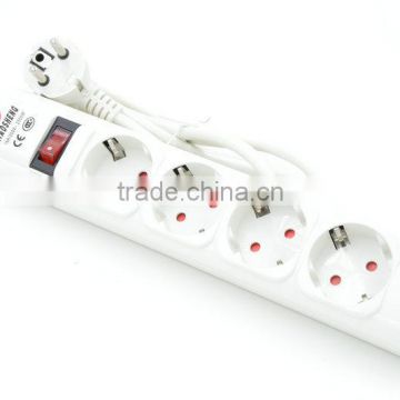 Surge protector European style 4 way extension socket