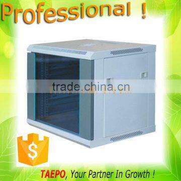 9U Glass door with flat door panel not meshed Wall mounted data cabinet