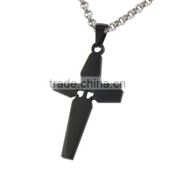 Fashion simple black plated sideway cross pendant and charms for jewelry