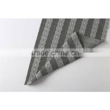 Eco friendly shiny stripe jacquard elastic polyester knit fabric and textile