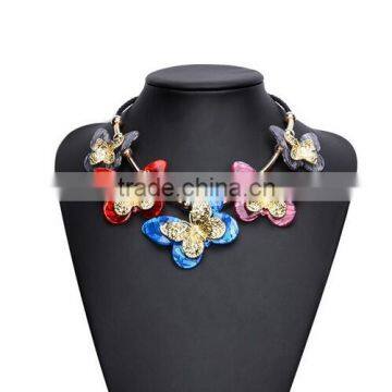 Women Retro Vintage Fashion Tassel Butterfly Statement Collar Bib Boho Necklace