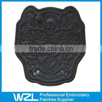 Customized Embossed Leather Label in High Quality Low Price