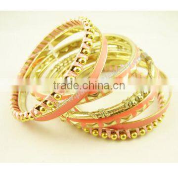 Top design gold plated hand knitting beaded fashion bracelet