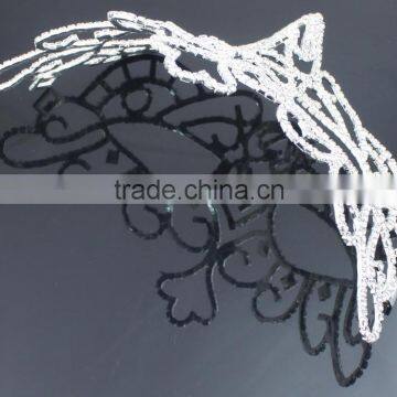 Unique Design Beautiful Silver Chaap Party Masks With Rhinestone H0805 photo-3