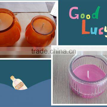 Pumpkin glass bottle soy candle