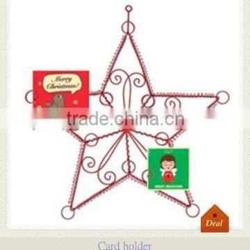 Christmas metal hanging star card holder