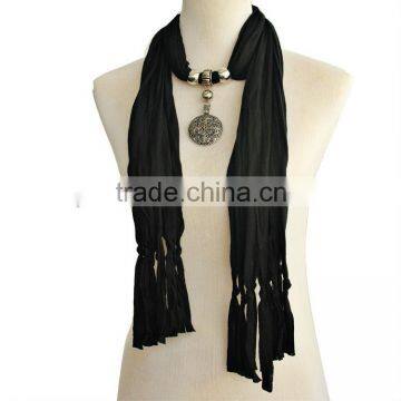 2013 fashions lady's scarf with jewelry