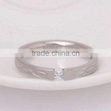 Geomety Design 316L SS Single Stone Finger Ring photo-2