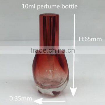 high quality10ml red cylindrical round perfume glass bottle for men and women