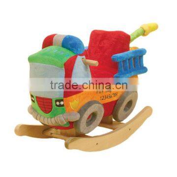 cute Fire engine / Fire truck playful plush rocking horse