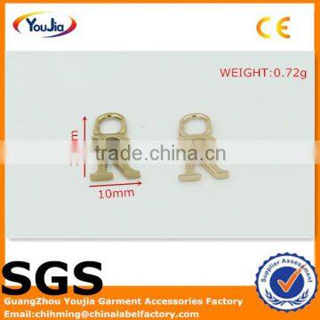 gold custom tags logo metal label for swimwear