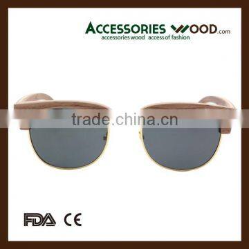 Wood Sunglasses Half Frame Unisex Wooden Sun Glasses photo-5