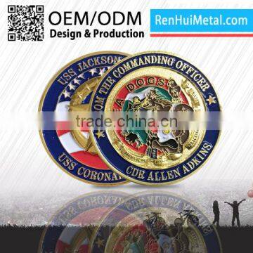 2016 Best Hotsell Cheap Custom Plating 18k Gold Coins