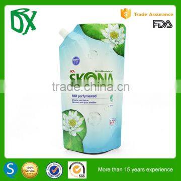 2015 new products food grade printing non leakage custom size spout bag for juice
