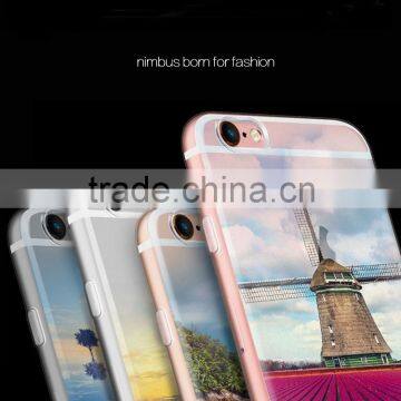 LOW PRICE Ultra-thin Simple Design Scenery Painting Case Shockproof Clear Cover for iPhone 6plus Covers