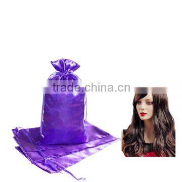 2016 pink satin hair packaging bag wholesales