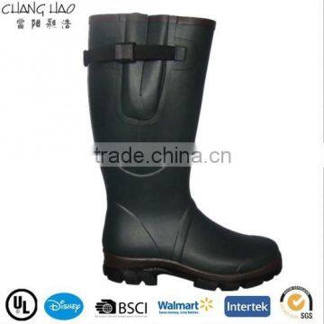 (CH-2589) new design knee high Olive men rubber boots work boots clear rain boot