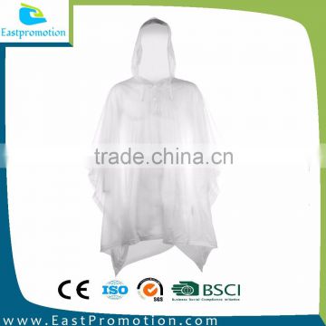 Cheap Disposable PE Rain Poncho For Promotion