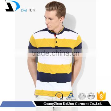 Hot sale customized multicolored striped 200g high quality men polo shirt 100% cotton