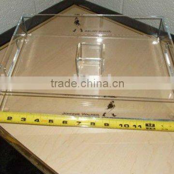 Square clear acrylic tray with 2handle hole at each side