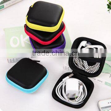 High quality mini portable zipper earphone storage bag/data line storage bag/coin bag