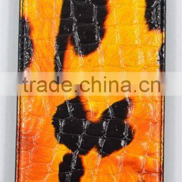 Yellow Crocodile Pattern Top Grade Flip Wallet Leather Phone Case For LG G Flex 2 With Plaid Pattern Lining