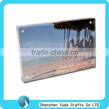 desktop custom clear acrylic magnet frame plexiglass scenery waterproof picture photo frame wholesale